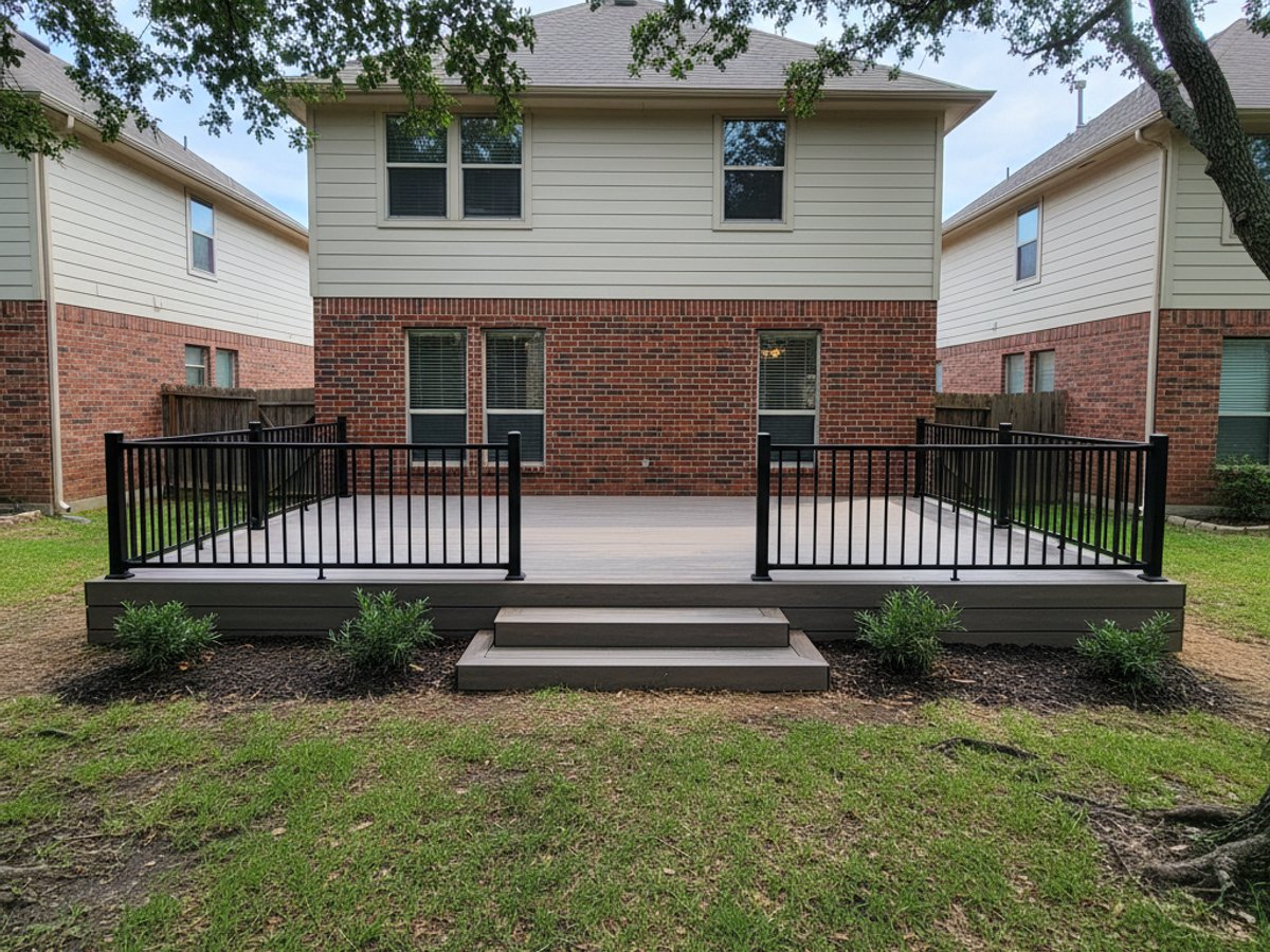 Custom Deck Design completed by Omega Deck Co in San Elizario, TX
