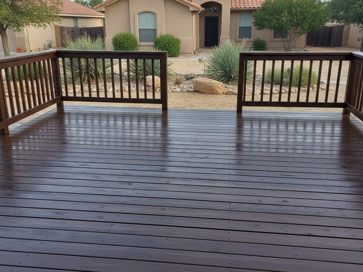 Deck Staining & Sealing completed by Omega Deck Co in Clint, TX